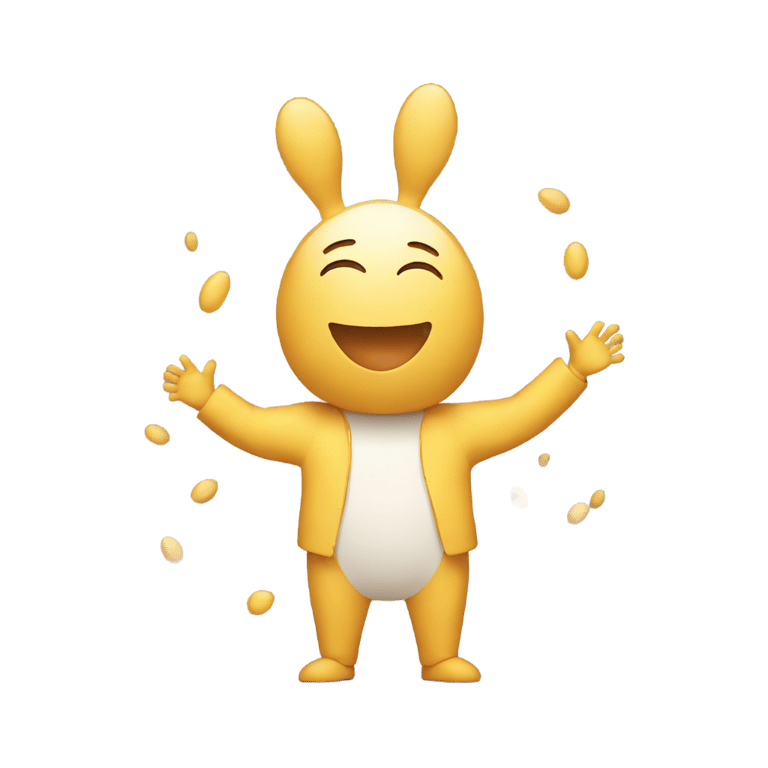 絵文字：Little egg man throws his hands in the air