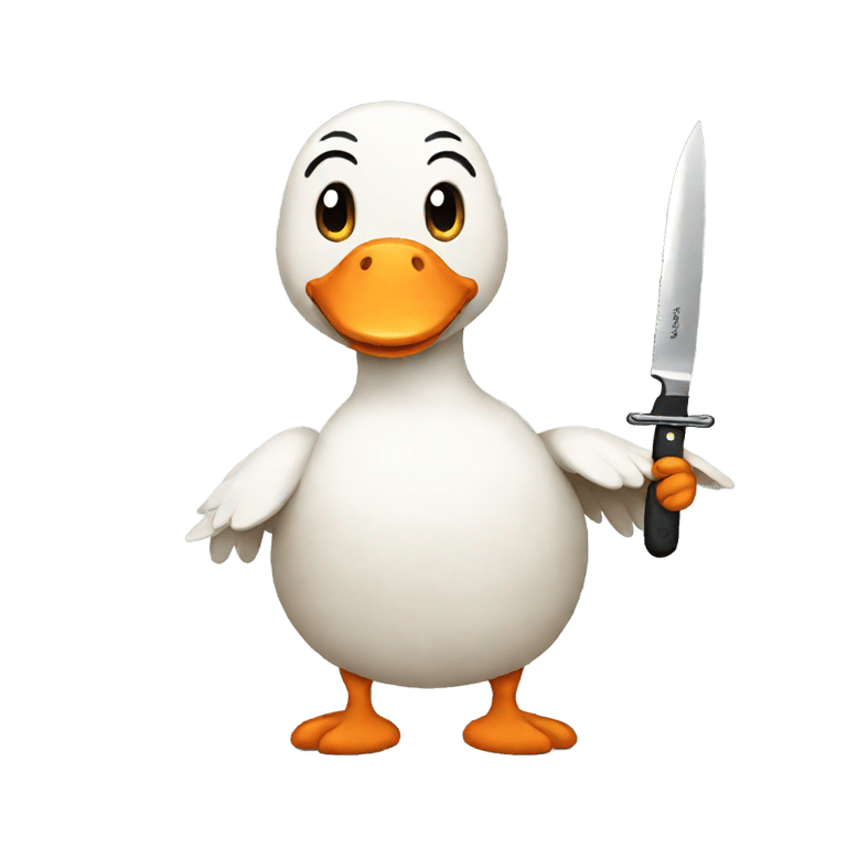 genmoji : goose with a knife