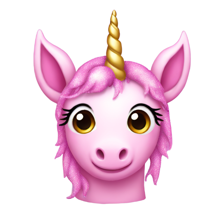 genmoji：闪亮粉红色带翅膀和睫毛的独角兽