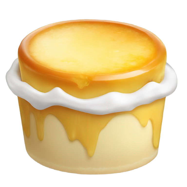 prompt: チーズのプリンがゴミ箱に飛び込む