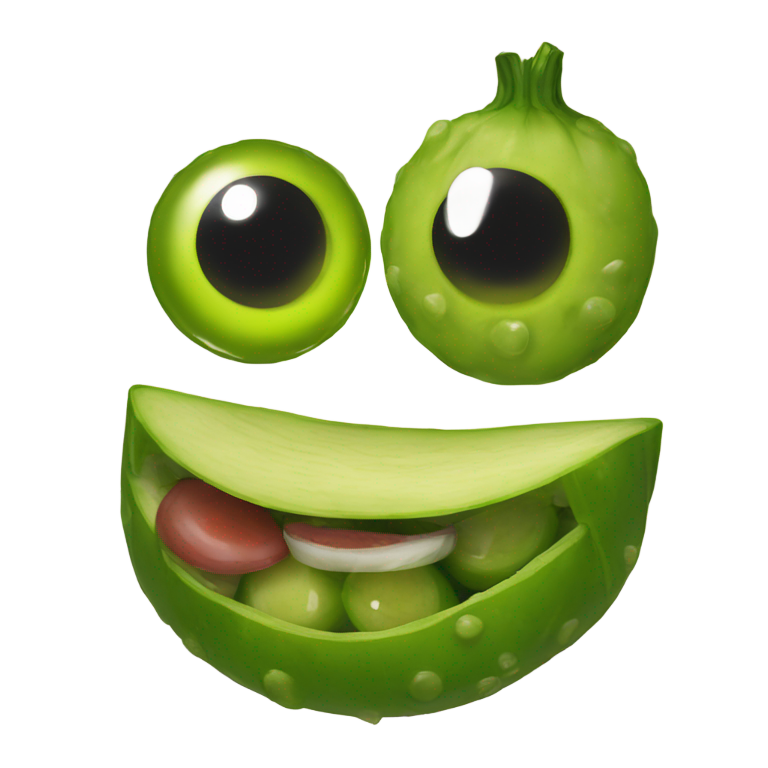 絵文字：目にピクルスが乗ったスマイリー