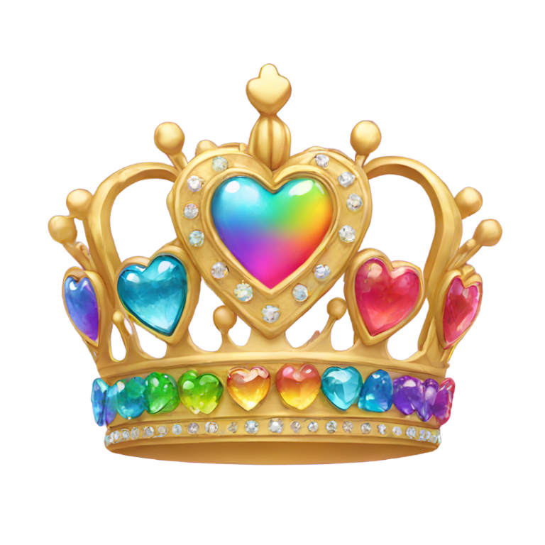 genmoji: Rainbow heart sparkle crown