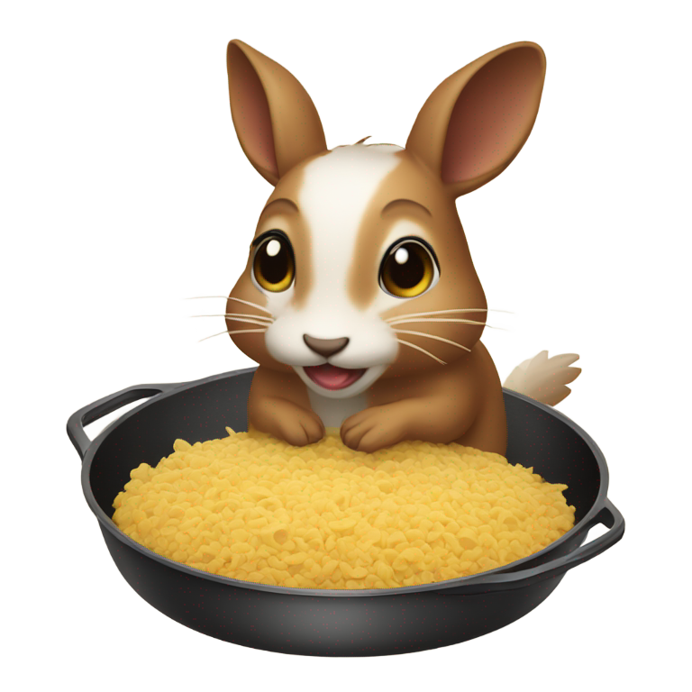 genmoji: The animal CUY on a pan