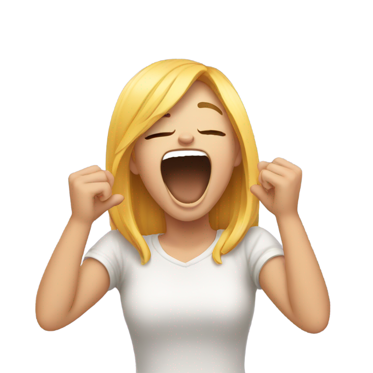 genmoji：女孩笑得喘不过气
