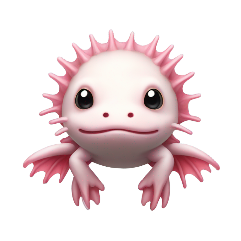 genmoji：蝾螈（头部两侧各有三条褶边）
