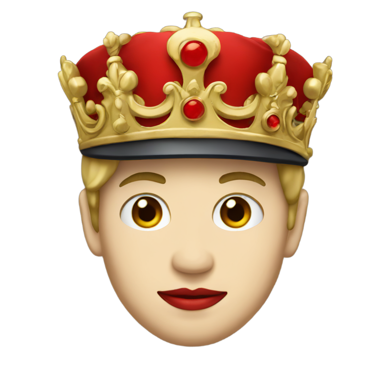 genmoji: Prince with a royal cap  with Red lips