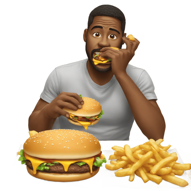 genmoji : Man Eating Burgers