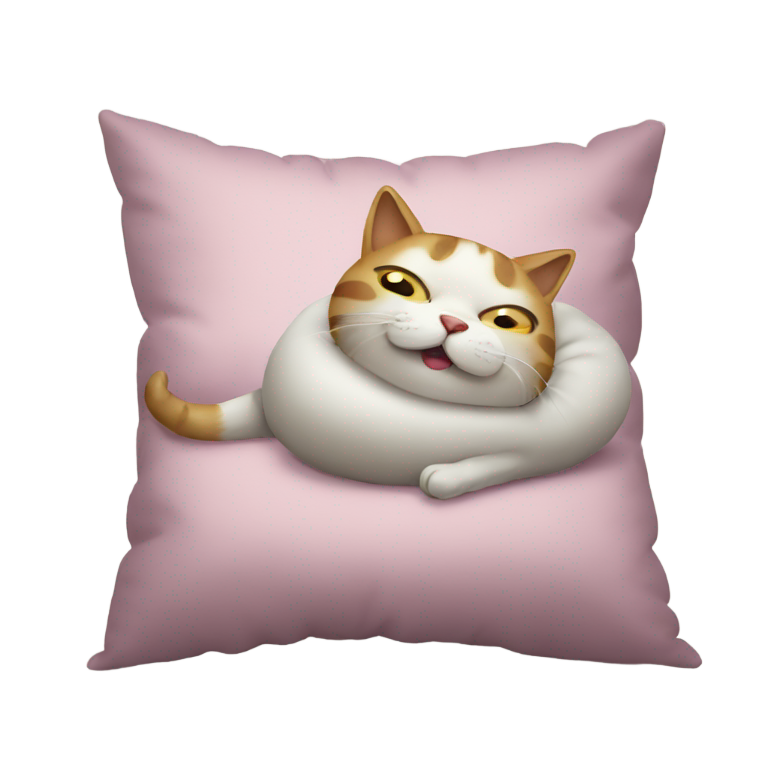 絵文字：枕の上でおならする猫