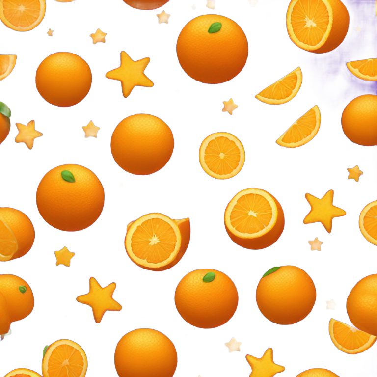 絵文字：オレンジに星が描かれたシール