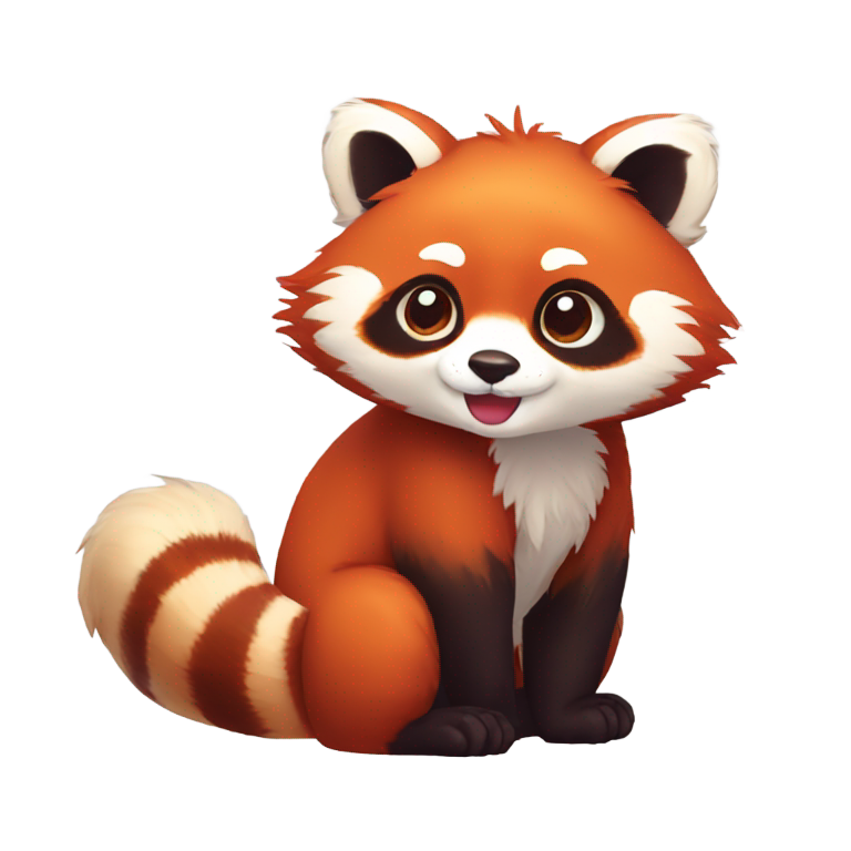 genmoji：小熊猫 – 毛茸茸的尾巴，慢动作 = 纯可爱！长舌头