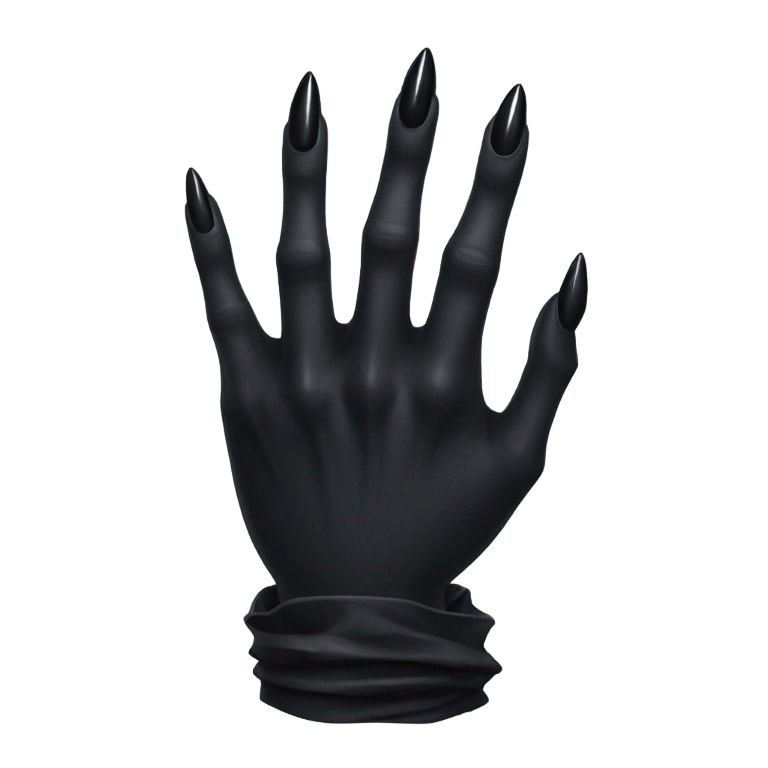 genmoji: gothic Folded hand with black nails