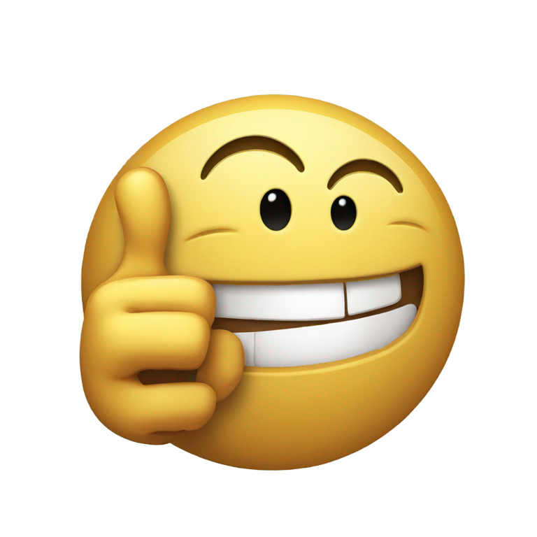 genmoji：简单笑脸配双指枪指向侧面 😏