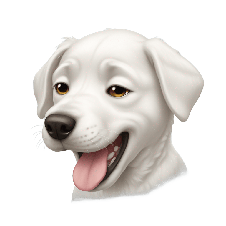 絵文字：white dog crying