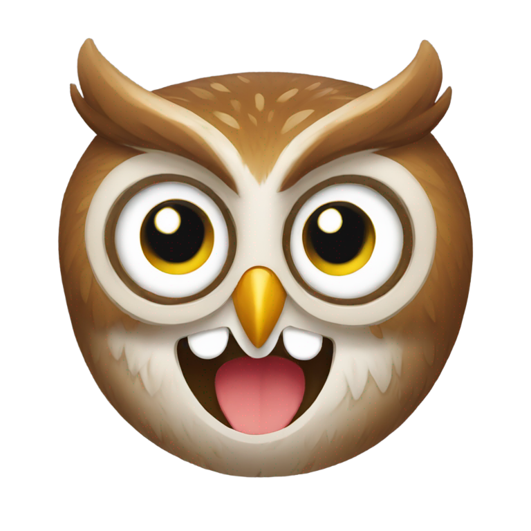 prompt: duolingo owl smile emoji