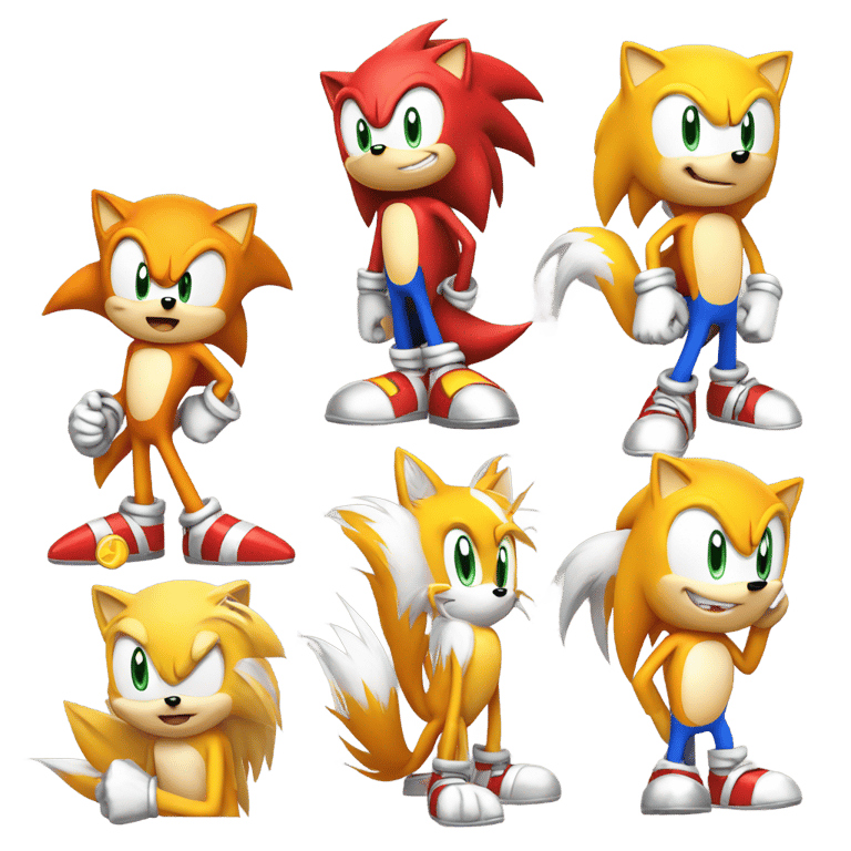 genmoji : Sonic, tails and knuckles