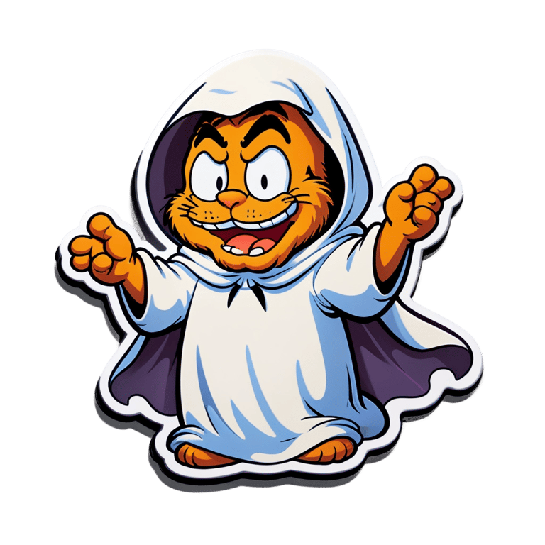 genmoji: Garfield as a ghost