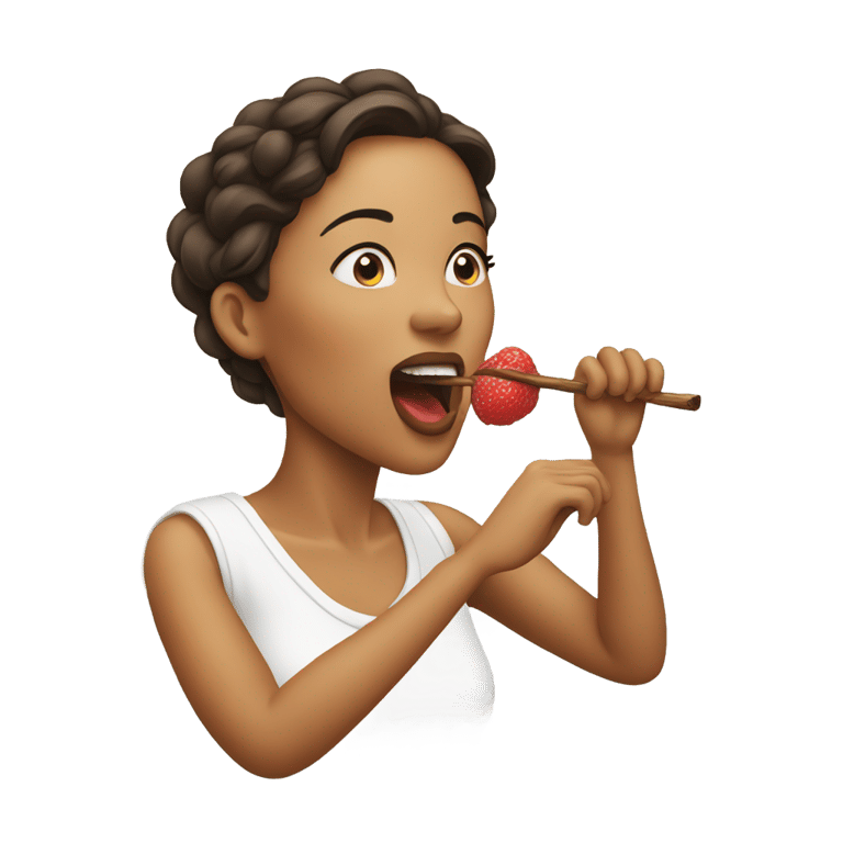 genmoji : woman licking smooth stick