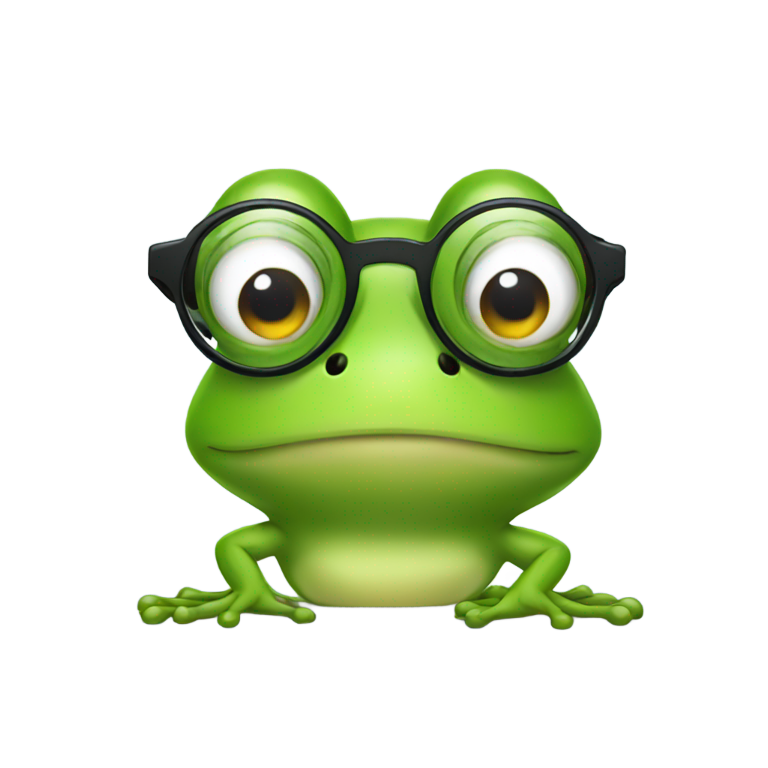 genmoji：戴眼镜的矢量青蛙