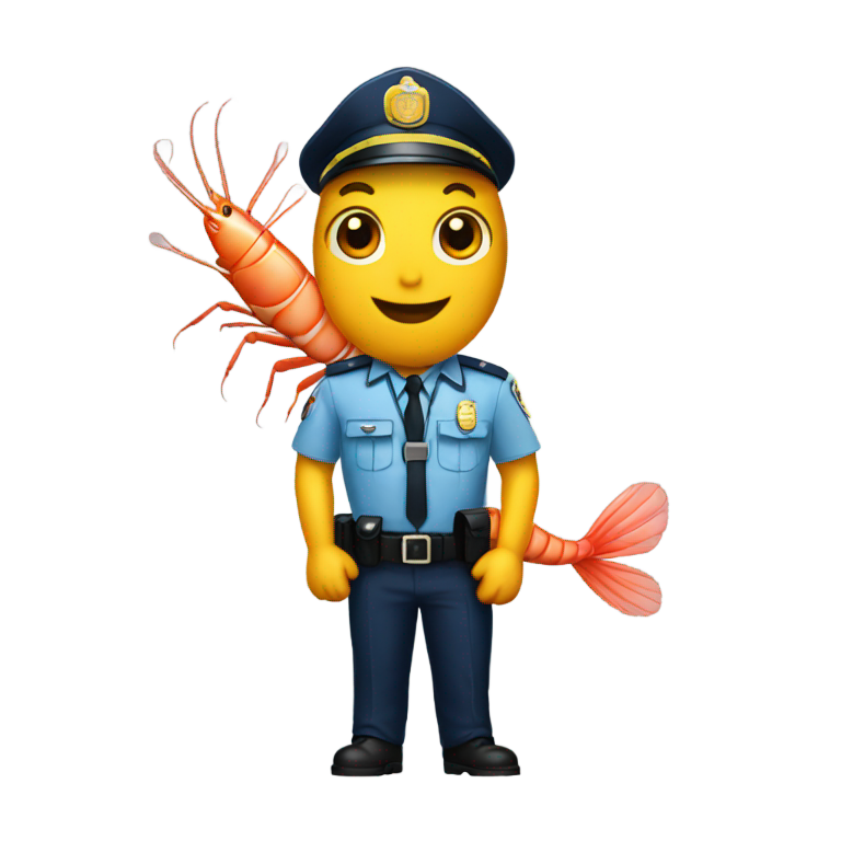 genmoji：警察制服虾