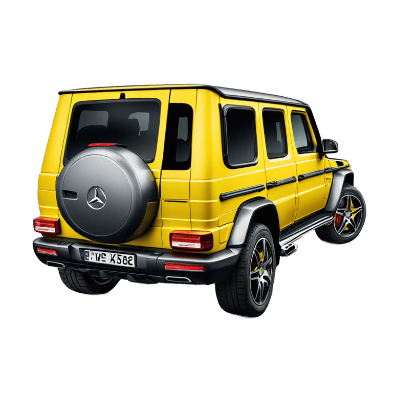 genmoji : Côté arrière, jaune, Mercedes classe G AMG