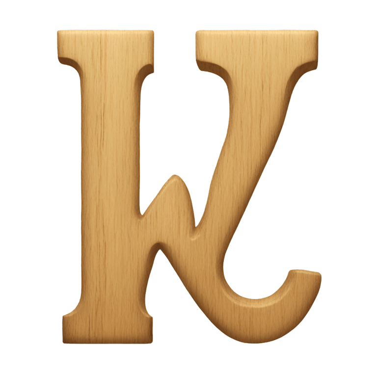 絵文字：木製の「W」の文字