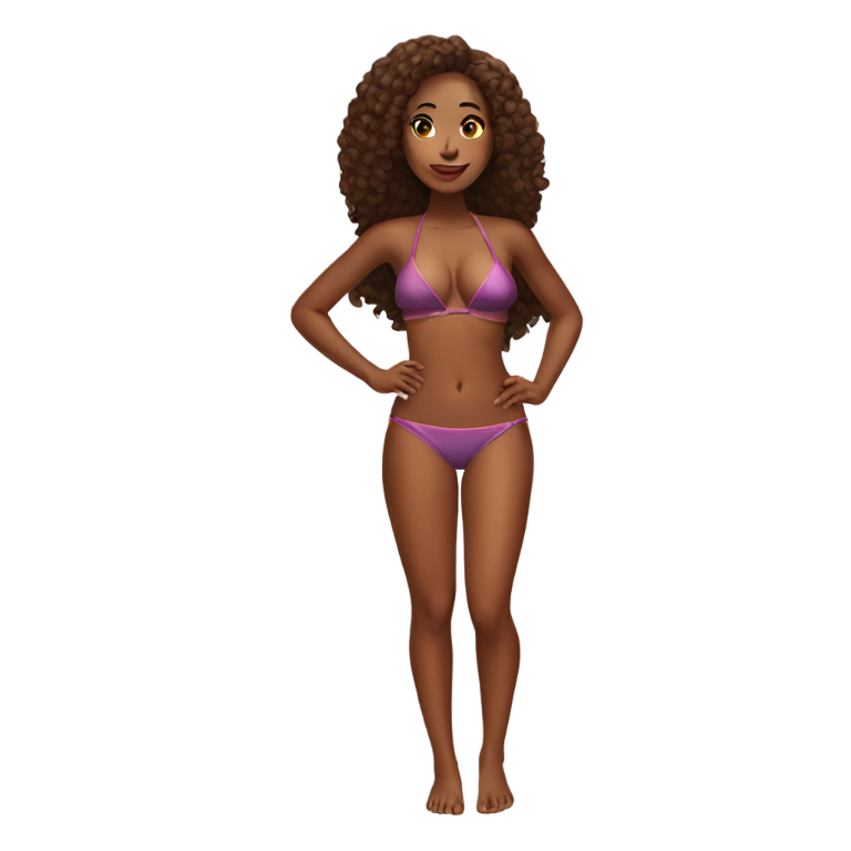 genmoji: an african american woman wearing a micro bikini