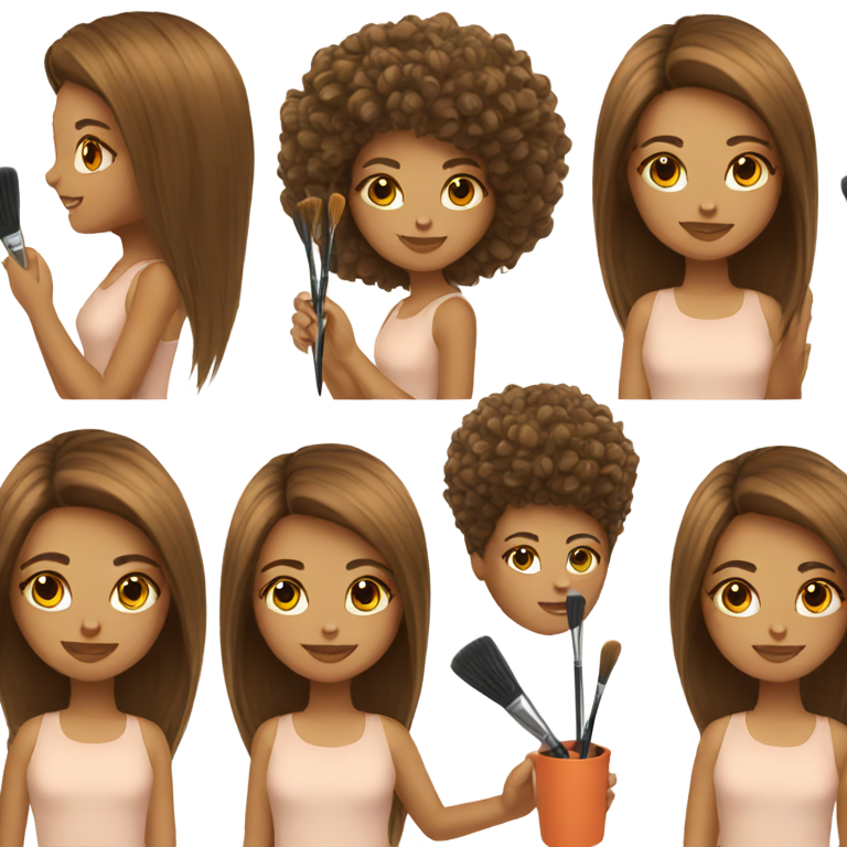 genmoji: Girl with hair dye brush
