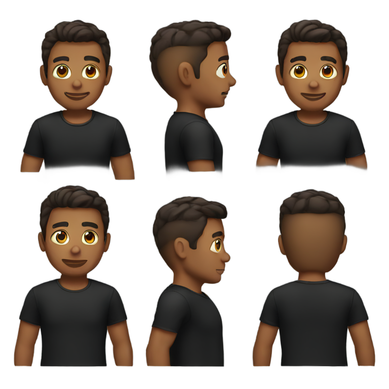 genmoji：棕色皮肤黑shirt的男人