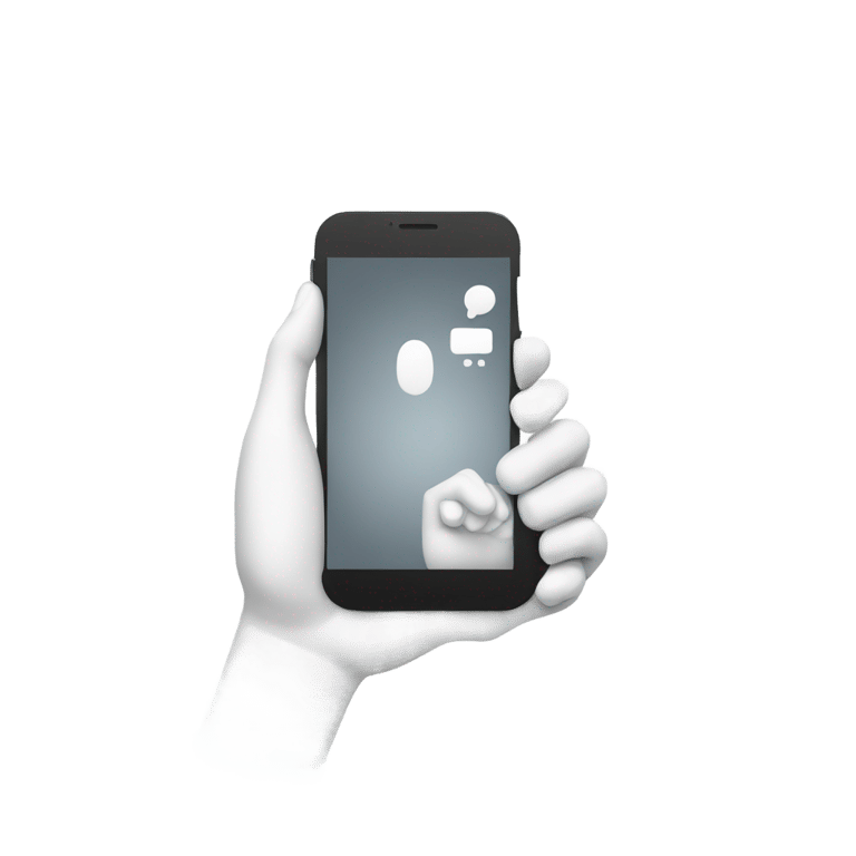 genmoji : Une main blanche tenant un téléphone
