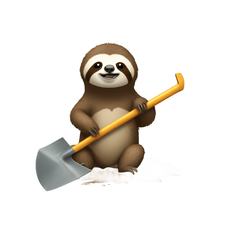 絵文字：Sloth on a shovel