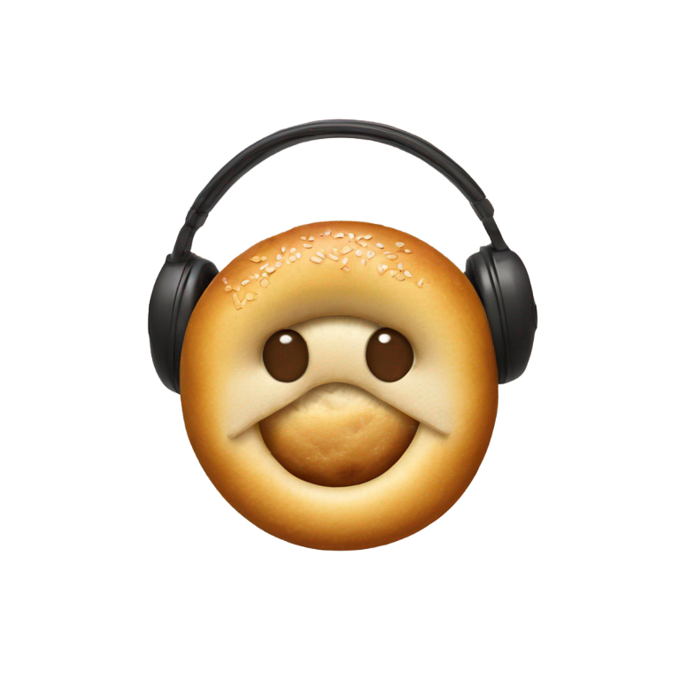 genmoji：一个戴着耳机的诡异百吉饼