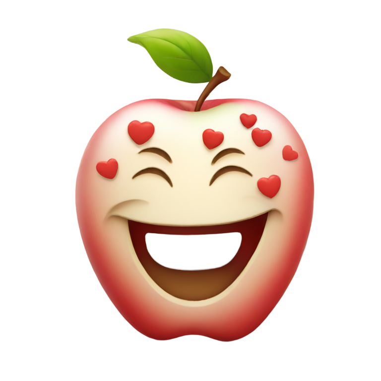 genmoji：苹果表情包，周围是红心笑脸