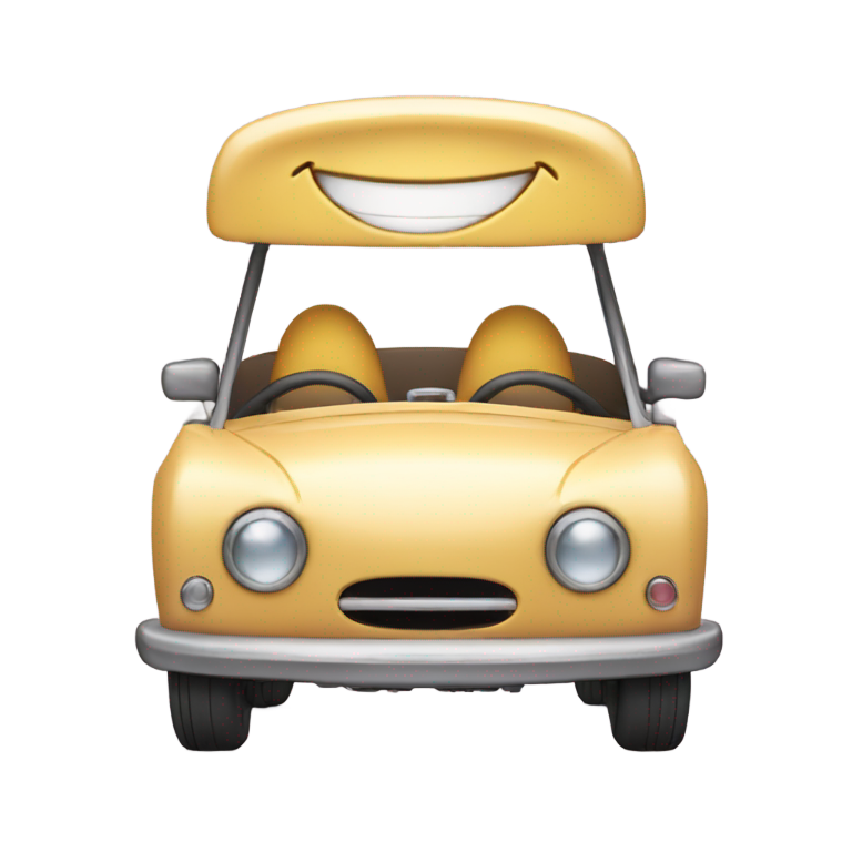 絵文字：車の口で笑う