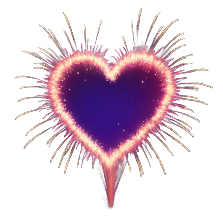genmoji: create a heart with fireworks
