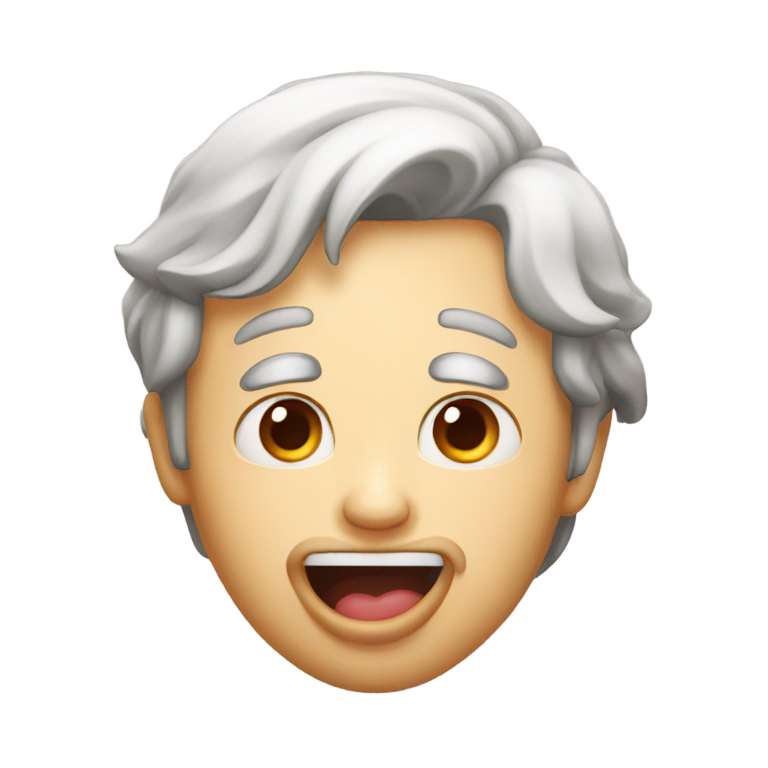 genmoji: Man with his tongue out drooling