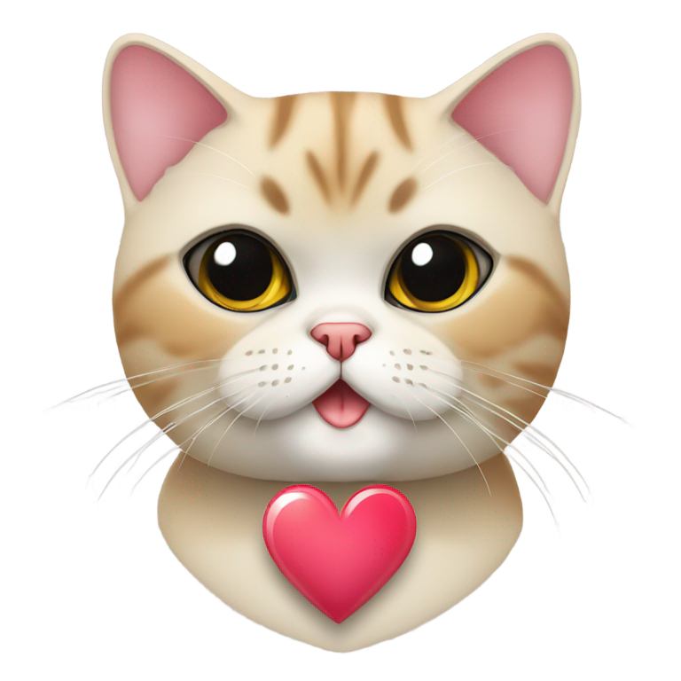 genmoji：异国短毛猫前带心形