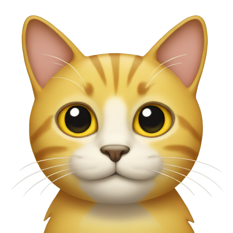 genmoji: A yellow cat with black tips on the top of the ears