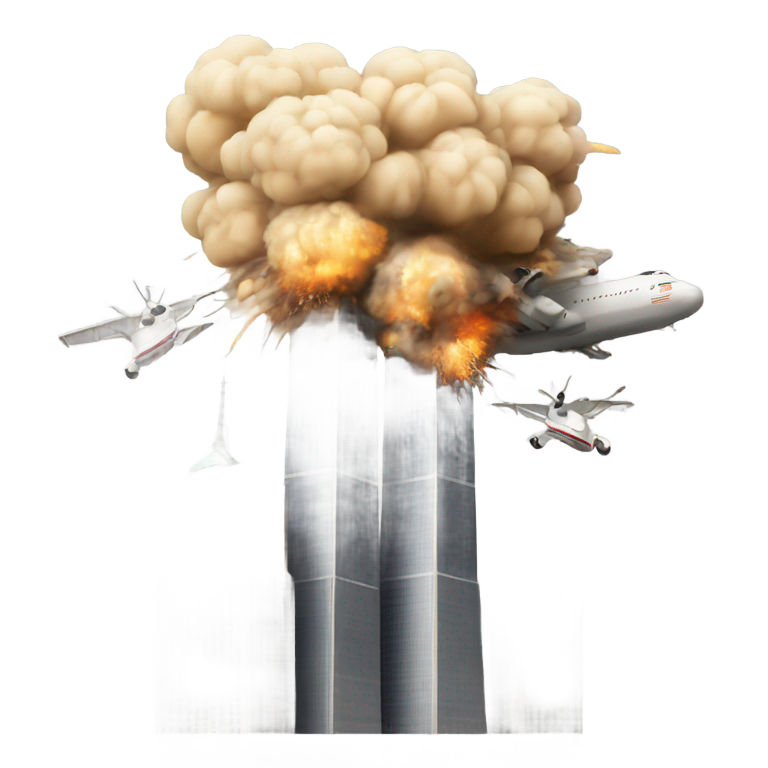 絵文字：双子塔爆発、飛行機墜落