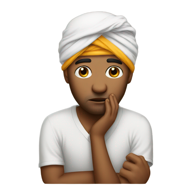 genmoji：戴头巾的悲伤哭泣男子