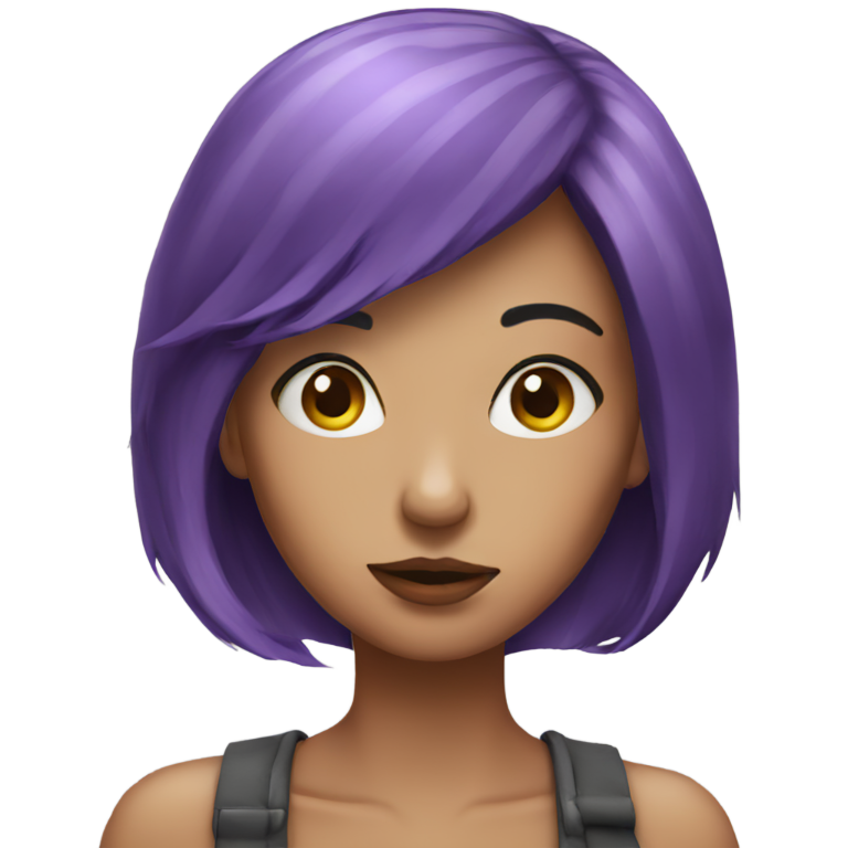 genmoji: smoking girl with purple hair