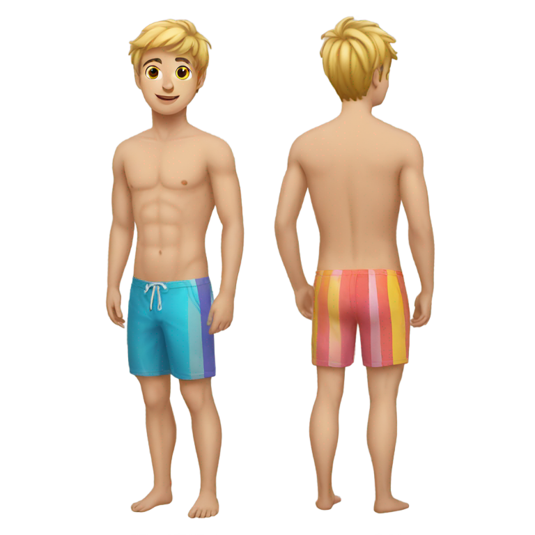 genmoji : Un twink en maillot de bain