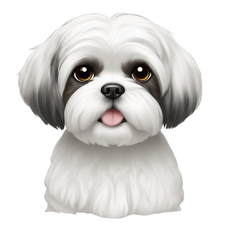 genmoji: Shih tzu white with black spots