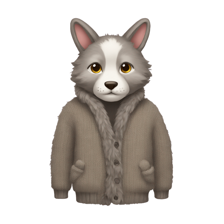 絵文字：A furry cardigan