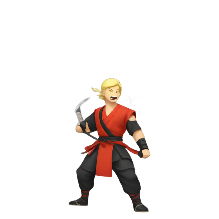 genmoji : Ninja combattant dragon loup