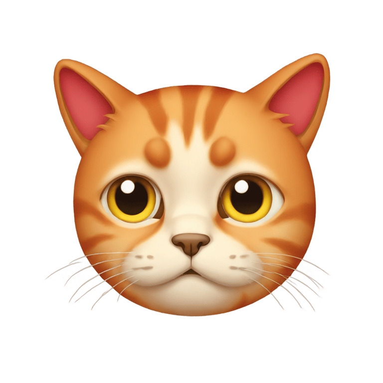 genmoji: a red sad cat