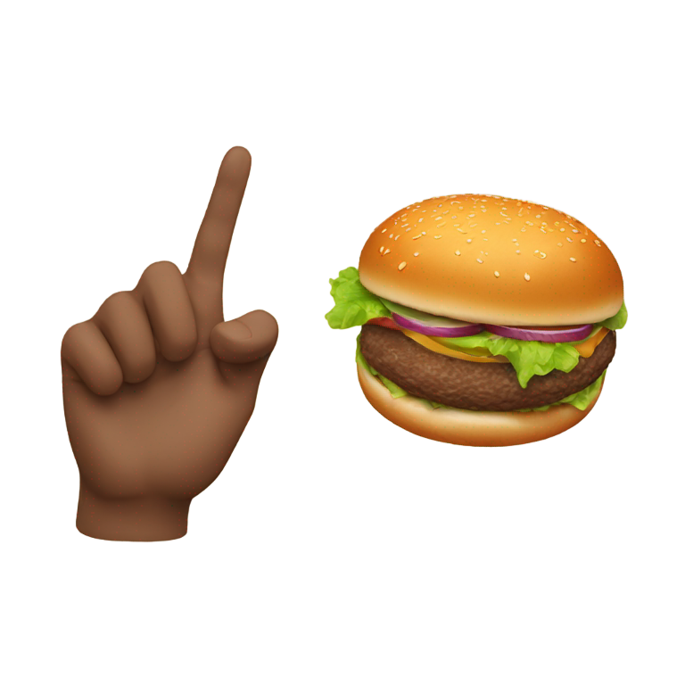 genmoji：棕色手拿着汉堡