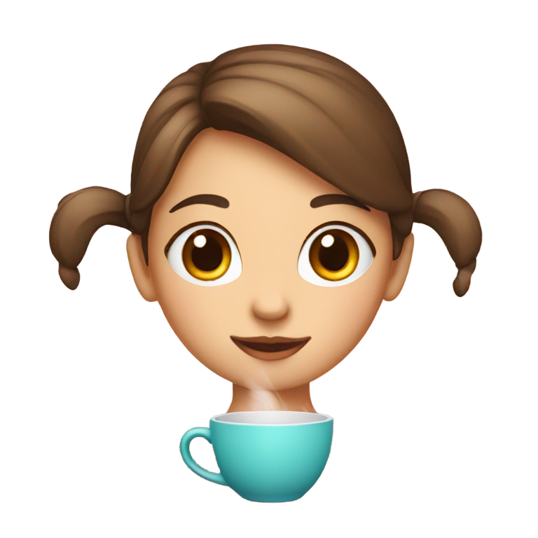 genmoji : Visage de fille avec une tasse