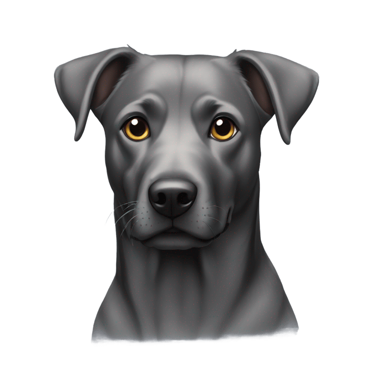 genmoji: Labrador kelpie black grey beard
