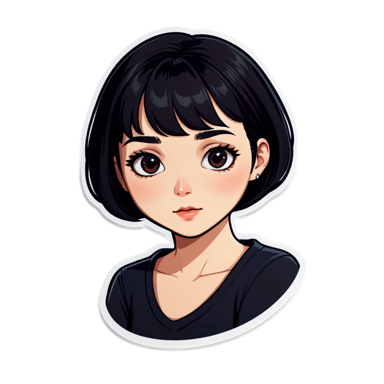 genmoji: 黒髪ショートヘアの可愛い女性が、白い肌を露出し、恥ずかしそうにこちらを見ている、全体像