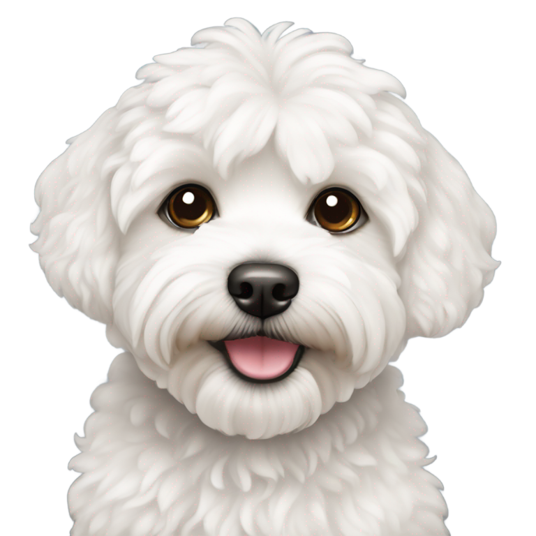 絵文字：ホワイトマルチプー犬